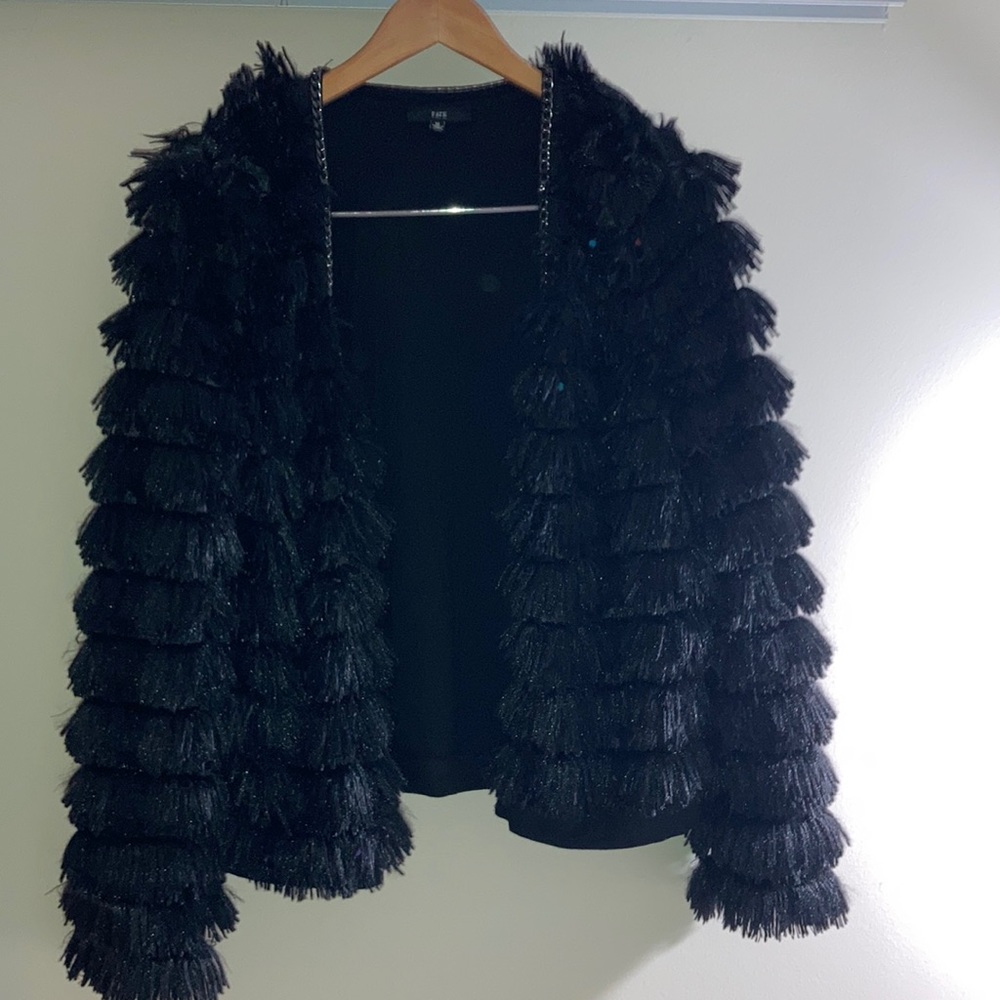 Faux Fur Jacket- Black size Medium
